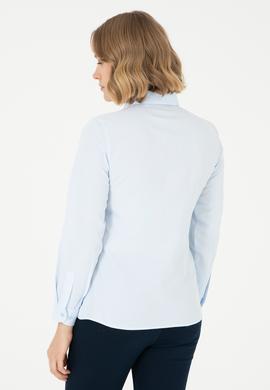 Kadın Açık Mavi Uzun Kollu Basic Gömlek - 50295704039