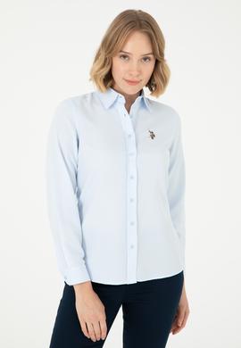 Kadın Açık Mavi Uzun Kollu Basic Gömlek - 50295704039