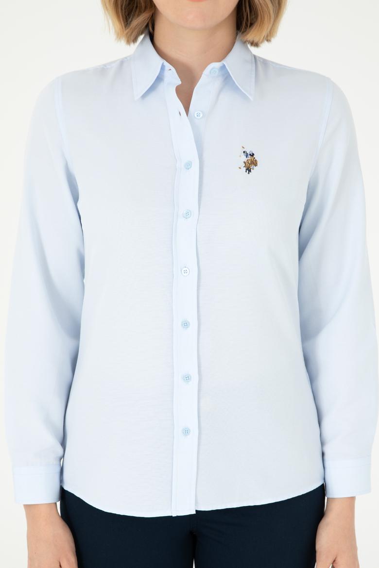 Kadın Açık Mavi Uzun Kollu Basic Gömlek - 50295704039