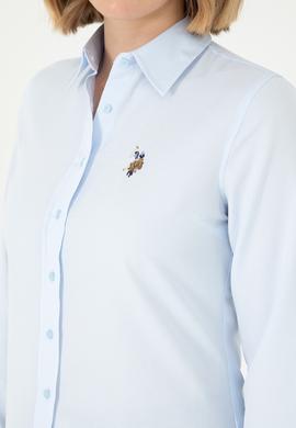 Kadın Açık Mavi Uzun Kollu Basic Gömlek - 50295704039