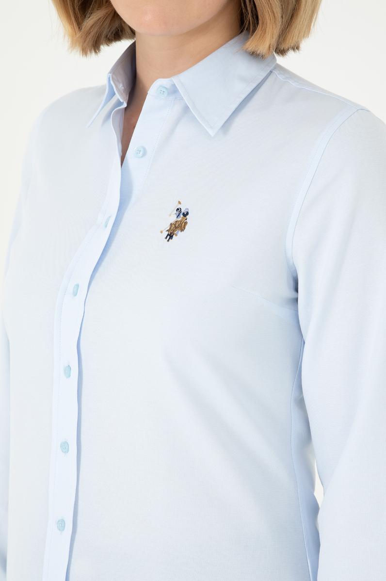 Kadın Açık Mavi Uzun Kollu Basic Gömlek