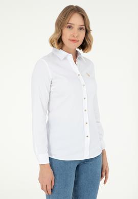 Kadın Beyaz Uzun Kollu Basic Gömlek - 50293919006