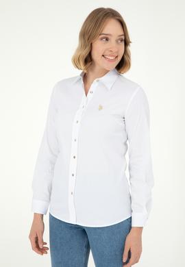 Kadın Beyaz Uzun Kollu Basic Gömlek - 50293919006