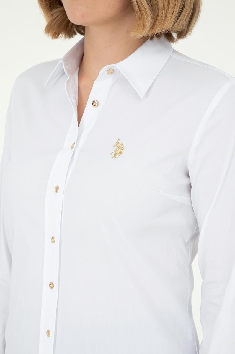 Kadın Beyaz Uzun Kollu Basic Gömlek