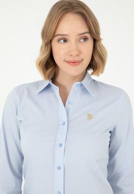 Kadın Açık Mavi Uzun Kollu Basic Gömlek - 50295640006
