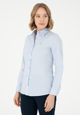 Kadın Açık Mavi Uzun Kollu Basic Gömlek - 50295640006