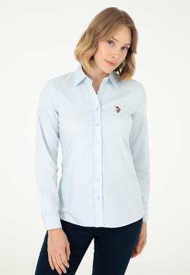 Kadın Açık Mavi Uzun Kollu Basic Gömlek - 50297839004