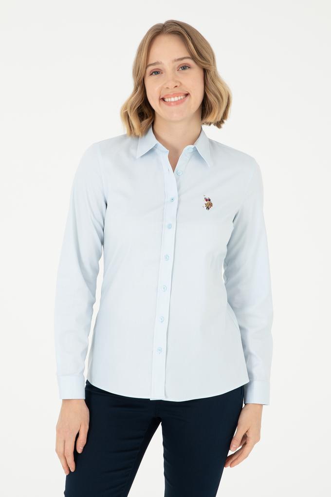 Kadın Açık Mavi Uzun Kollu Basic Gömlek