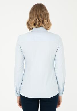 Kadın Açık Mavi Uzun Kollu Basic Gömlek - 50297839004