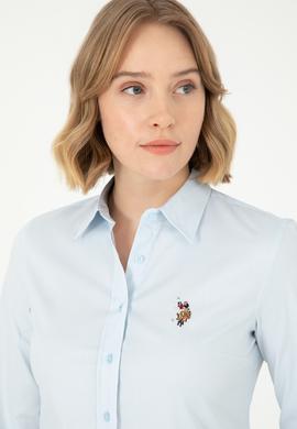 Kadın Açık Mavi Uzun Kollu Basic Gömlek - 50297839004