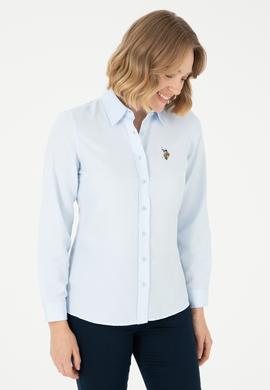 Kadın Açık Mavi Uzun Kollu Basic Gömlek - 50295704039