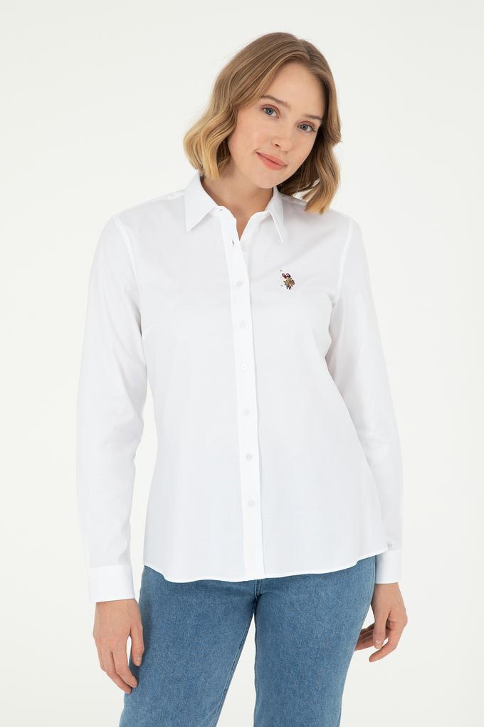 Kadın Beyaz Uzun Kollu Basic Gömlek