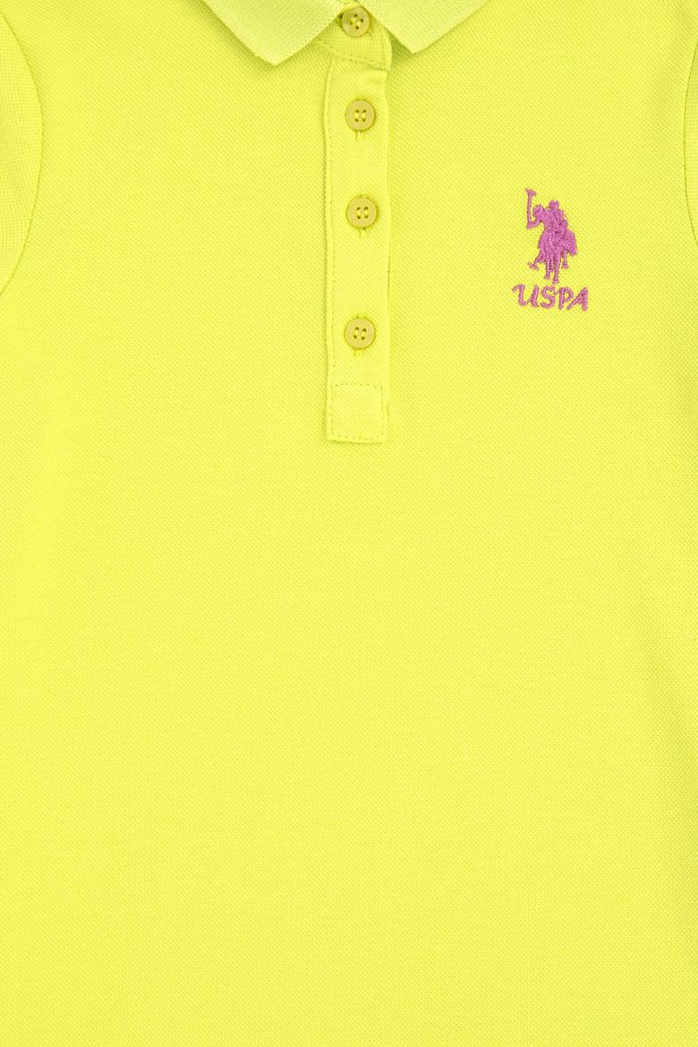 Kız Çocuk Fıstık Yeşili Polo Yaka Örme Elbise - 50288076093