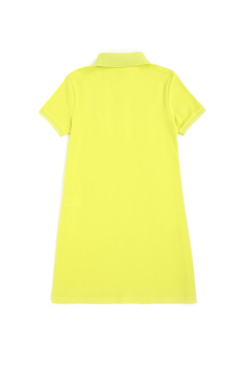 Kız Çocuk Fıstık Yeşili Polo Yaka Örme Elbise - 50288076093