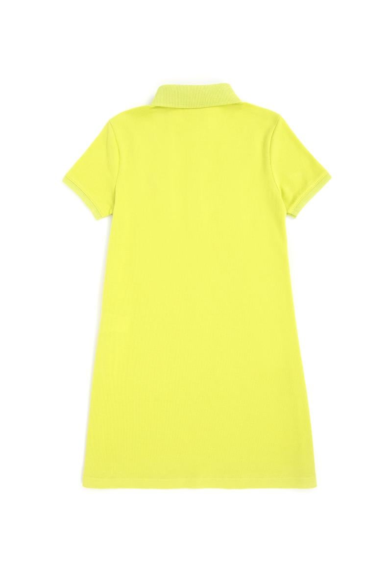 Kız Çocuk Fıstık Yeşili Polo Yaka Örme Elbise