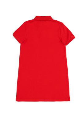 Kız Çocuk Kırmızı Polo Yaka Örme Elbise - 50288076118