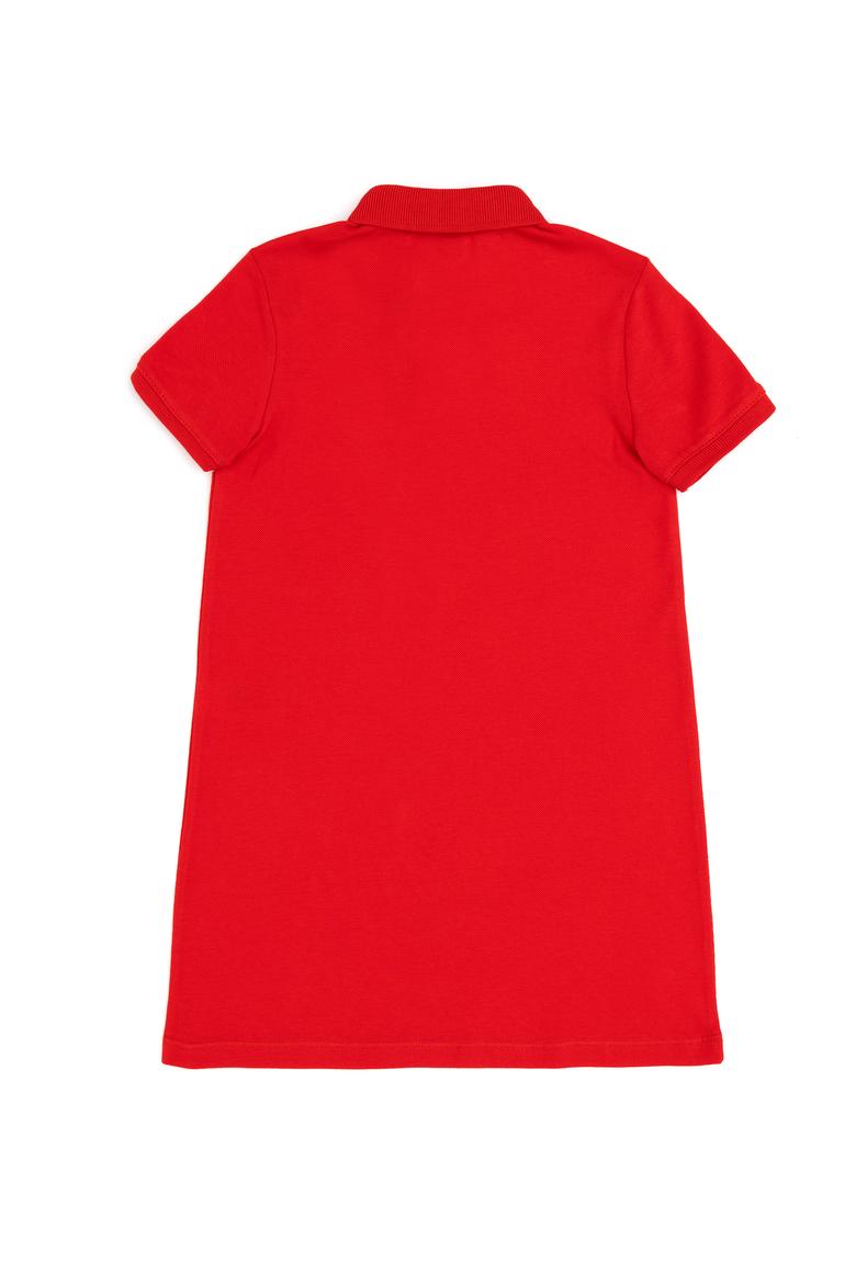 Kız Çocuk Kırmızı Polo Yaka Örme Elbise - 50288076118