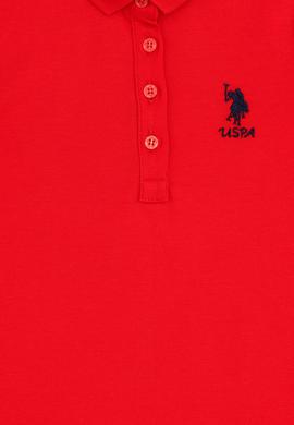 Kız Çocuk Kırmızı Polo Yaka Örme Elbise - 50288076118