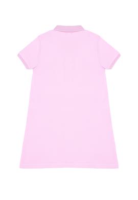 Kız Çocuk Pembe Polo Yaka Örme Elbise - 50288076121