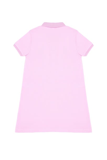 Kız Çocuk Pembe Polo Yaka Örme Elbise