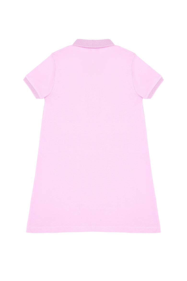 Kız Çocuk Pembe Polo Yaka Örme Elbise - 50288076121