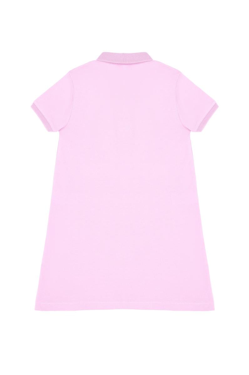 Kız Çocuk Pembe Polo Yaka Örme Elbise