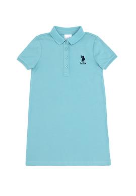 Kız Çocuk Mint Polo Yaka Örme Elbise - 50288076141