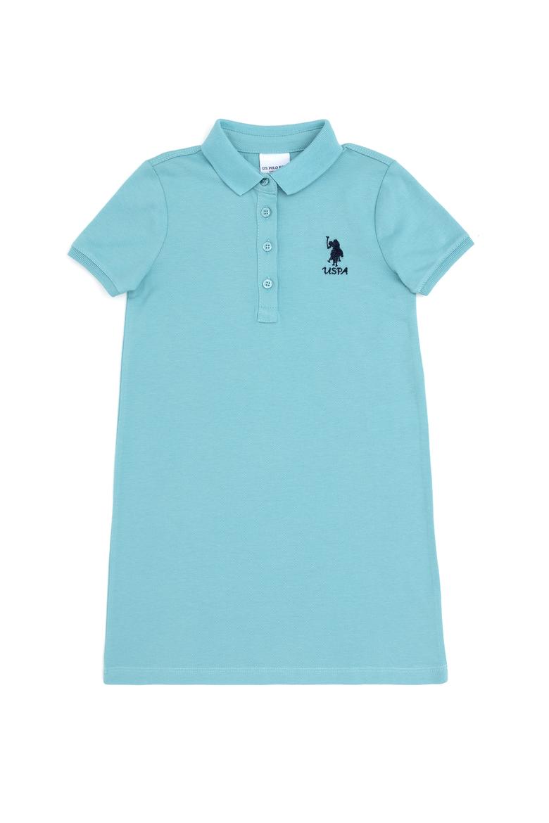 Kız Çocuk Mint Polo Yaka Örme Elbise - 50288076141