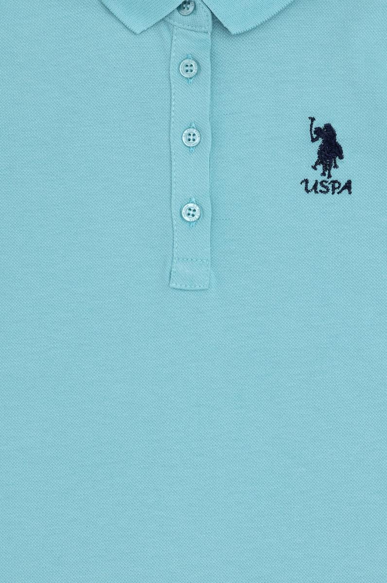 Kız Çocuk Mint Polo Yaka Örme Elbise