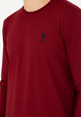 Erkek Bordo Basic Sweatshirt - 50289027037