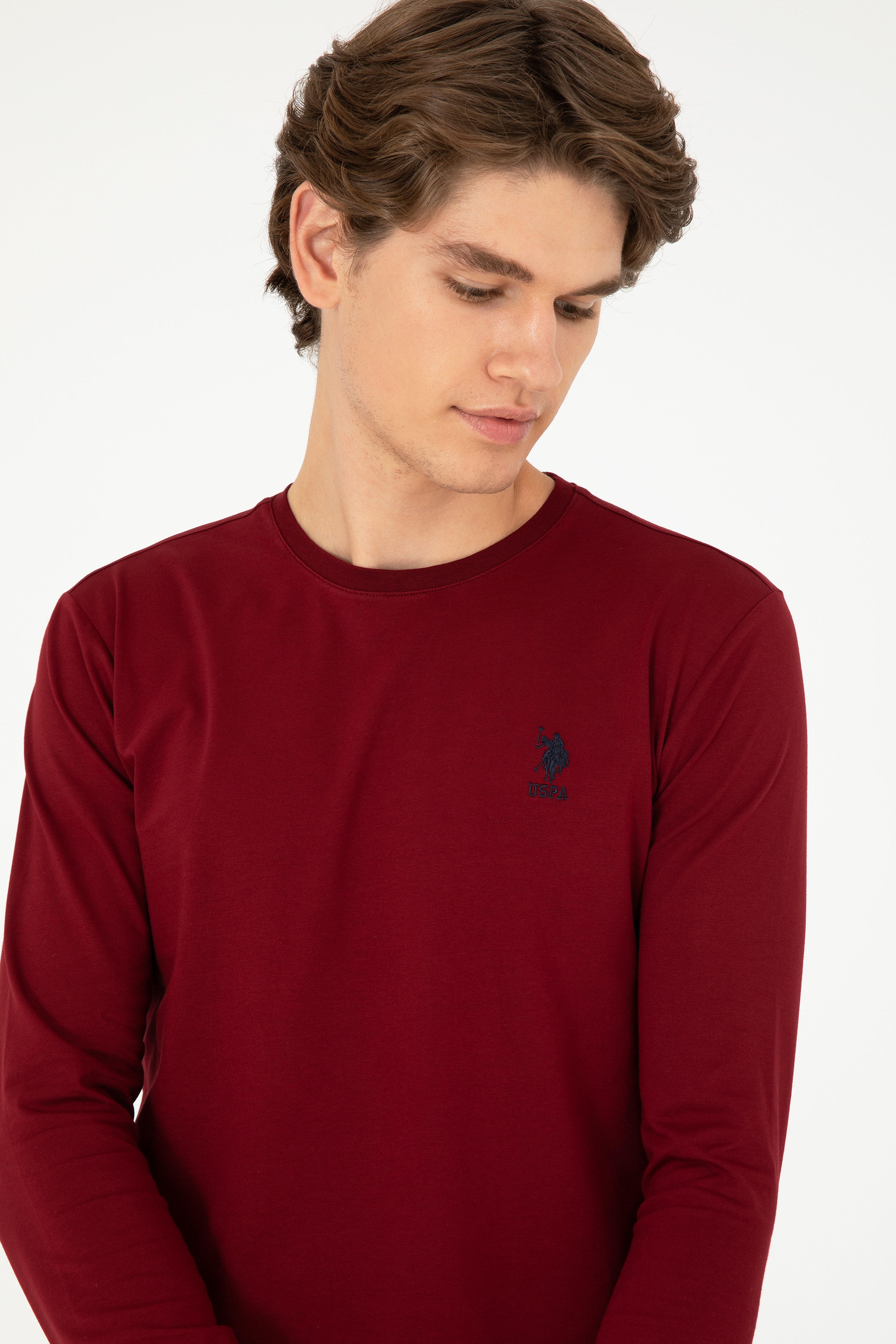 Erkek Bordo Basic Sweatshirt