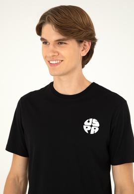 Erkek Regular Fit Bisiklet Yaka Siyah Tişört - 50287037031