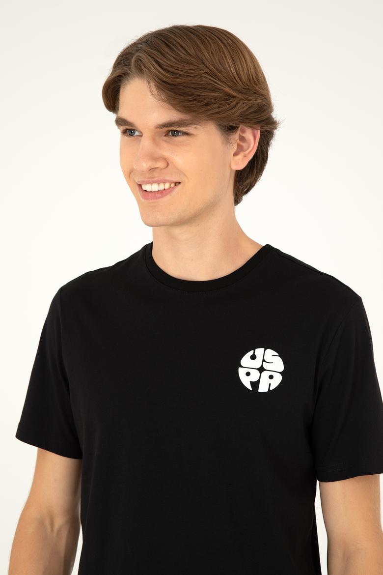 Erkek Regular Fit Bisiklet Yaka Siyah Tişört - 50287037031