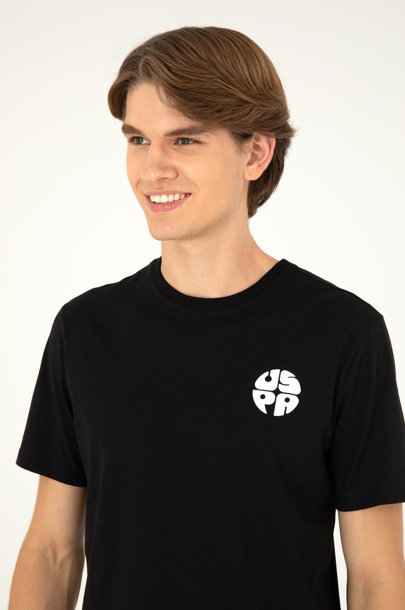 Erkek Regular Fit Bisiklet Yaka Siyah Tişört