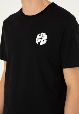 Erkek Regular Fit Bisiklet Yaka Siyah Tişört - 50287037031