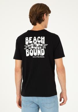 Erkek Regular Fit Bisiklet Yaka Siyah Tişört - 50287037031