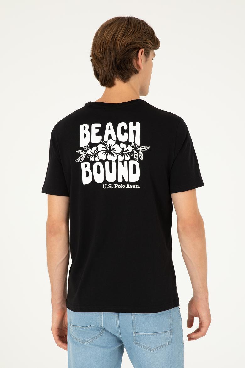 Erkek Regular Fit Bisiklet Yaka Siyah Tişört - 50287037031