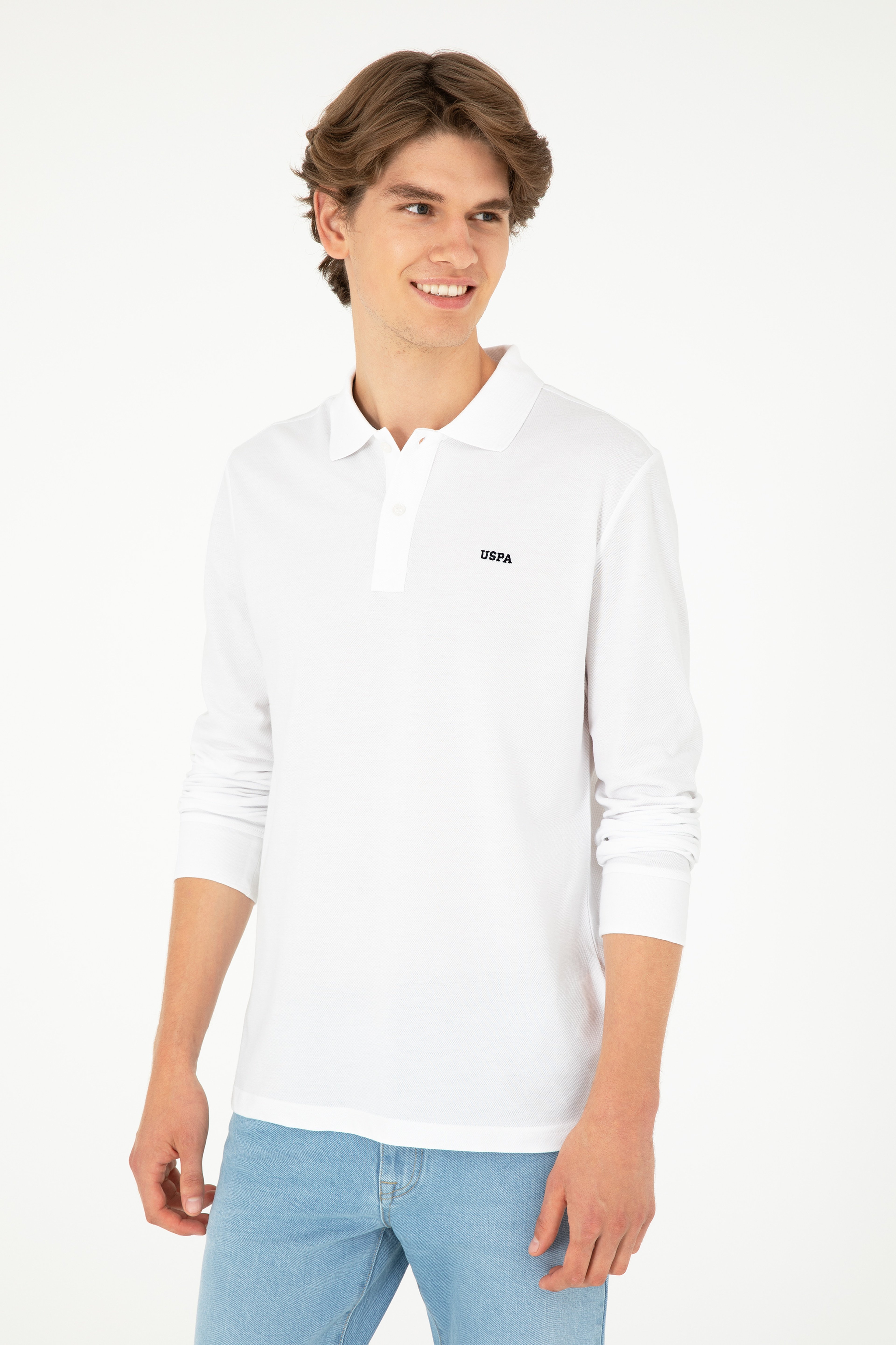 Erkek Beyaz Basic Sweatshirt - Image 1