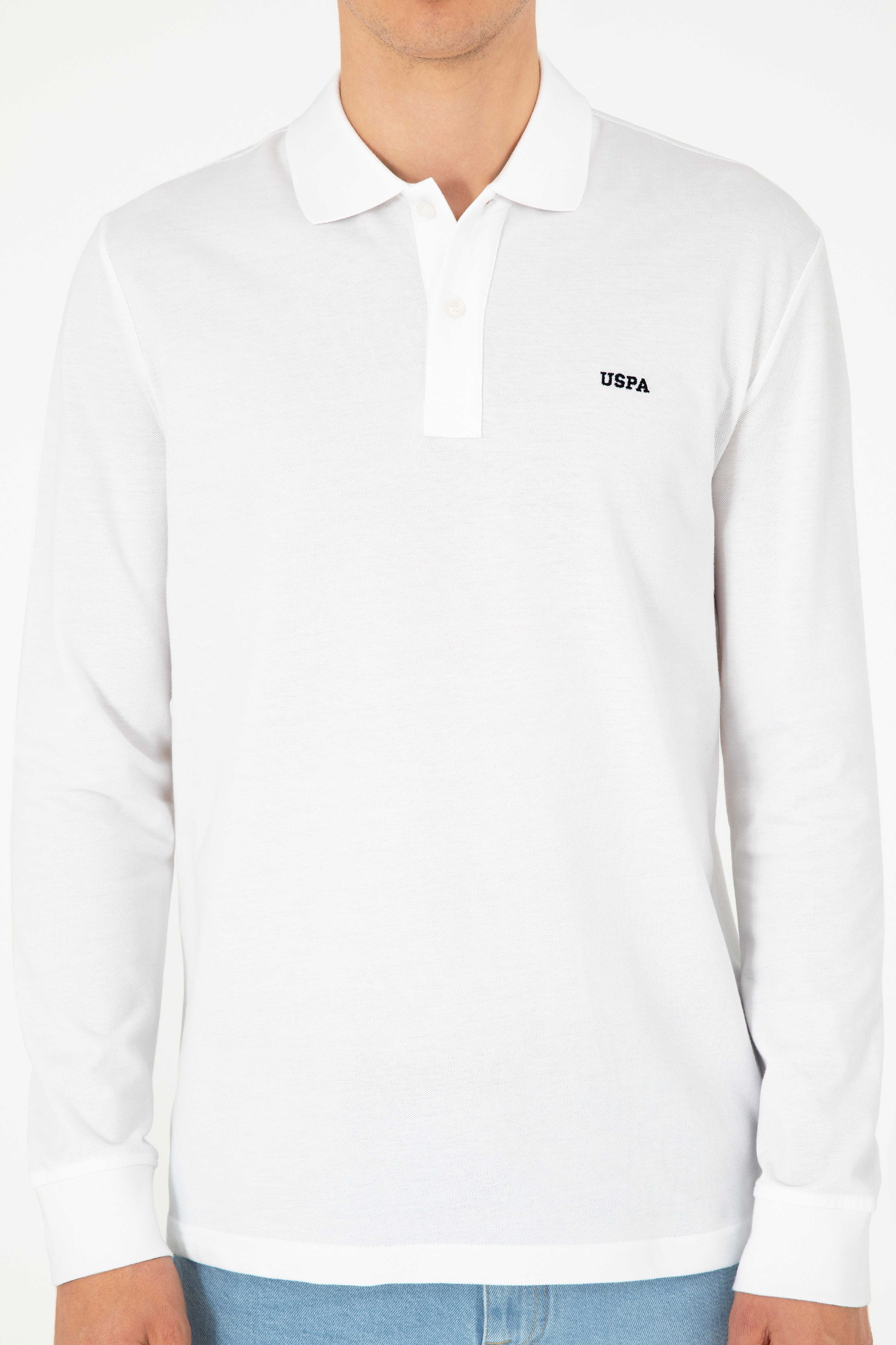 Erkek Beyaz Basic Sweatshirt - Image 6