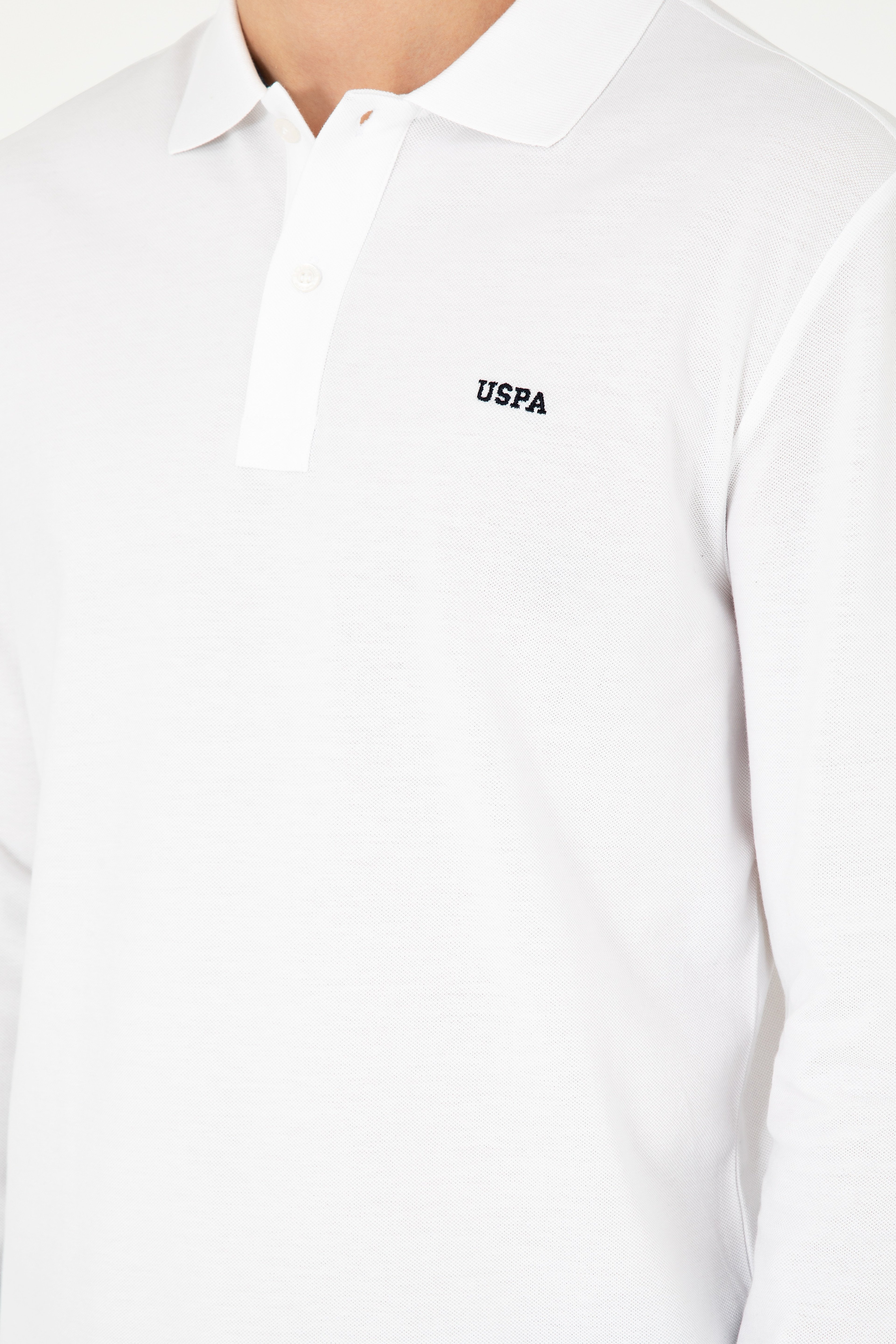 Erkek Beyaz Basic Sweatshirt - Image 7
