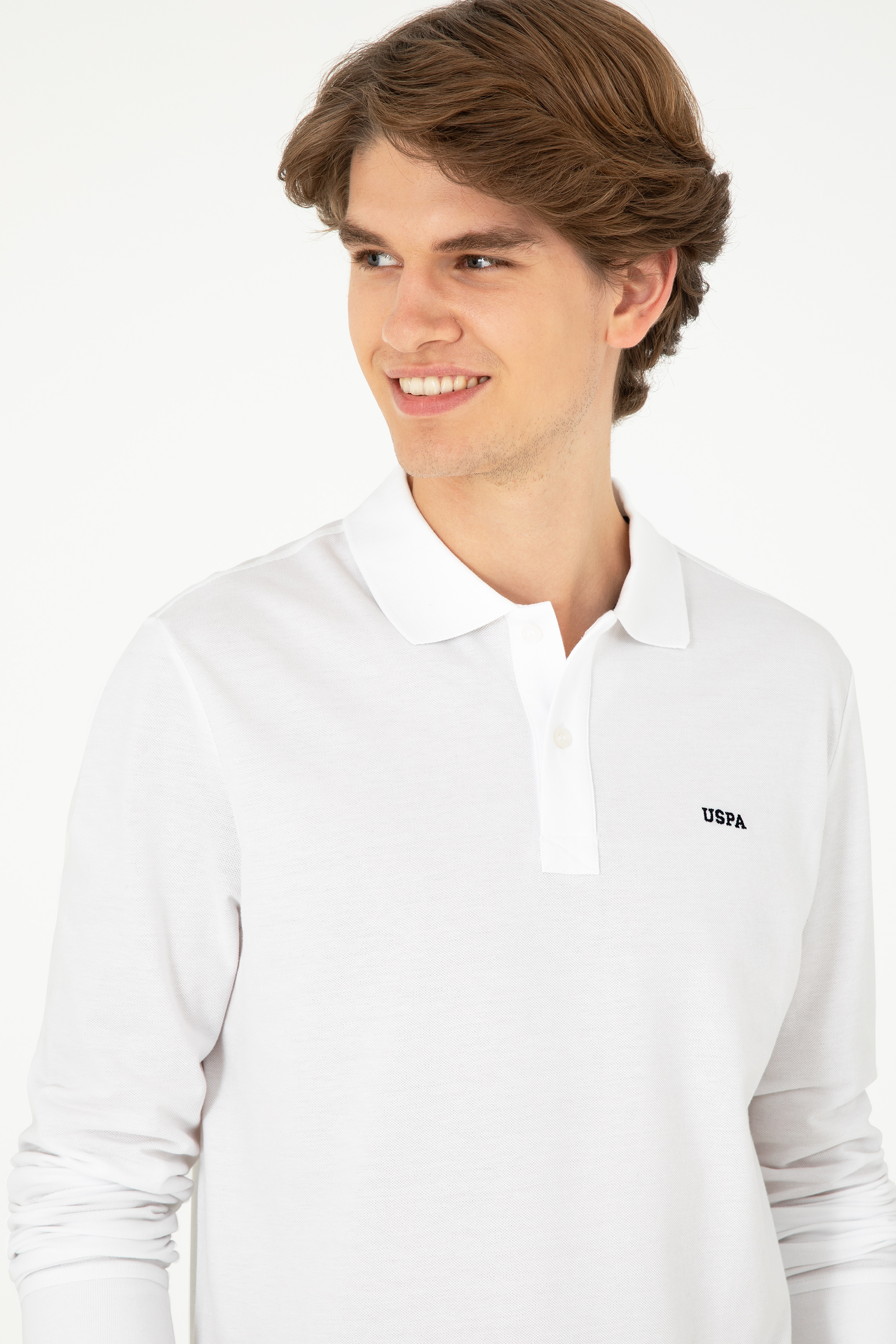 Erkek Beyaz Basic Sweatshirt - Image 2