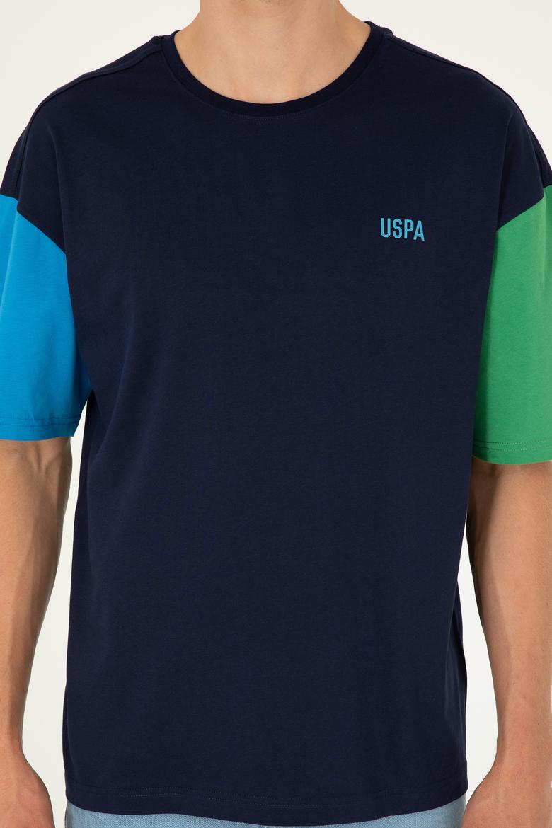 Erkek Comfort Fit Bisiklet Yaka Lacivert Tişört - 50287041056