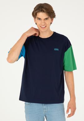 Erkek Comfort Fit Bisiklet Yaka Lacivert Tişört - 50287041056