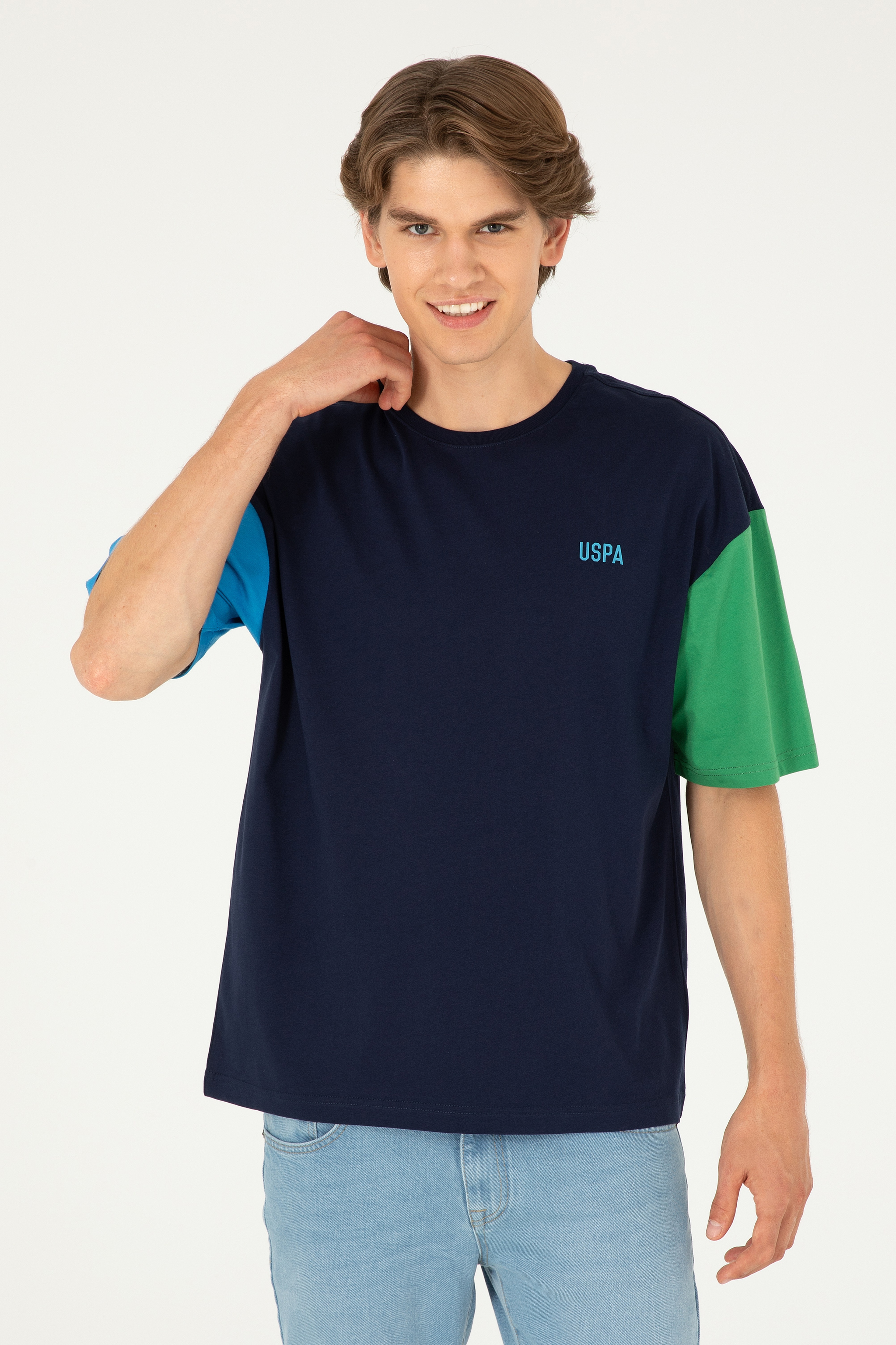 Erkek Comfort Fit Bisiklet Yaka Lacivert Tişört - Image 3