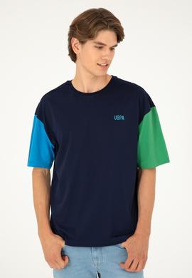 Erkek Comfort Fit Bisiklet Yaka Lacivert Tişört - 50287041056