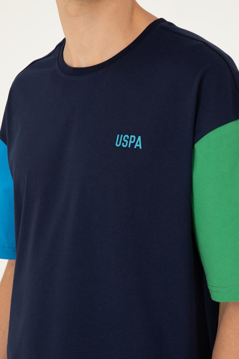 Erkek Comfort Fit Bisiklet Yaka Lacivert Tişört - 50287041056