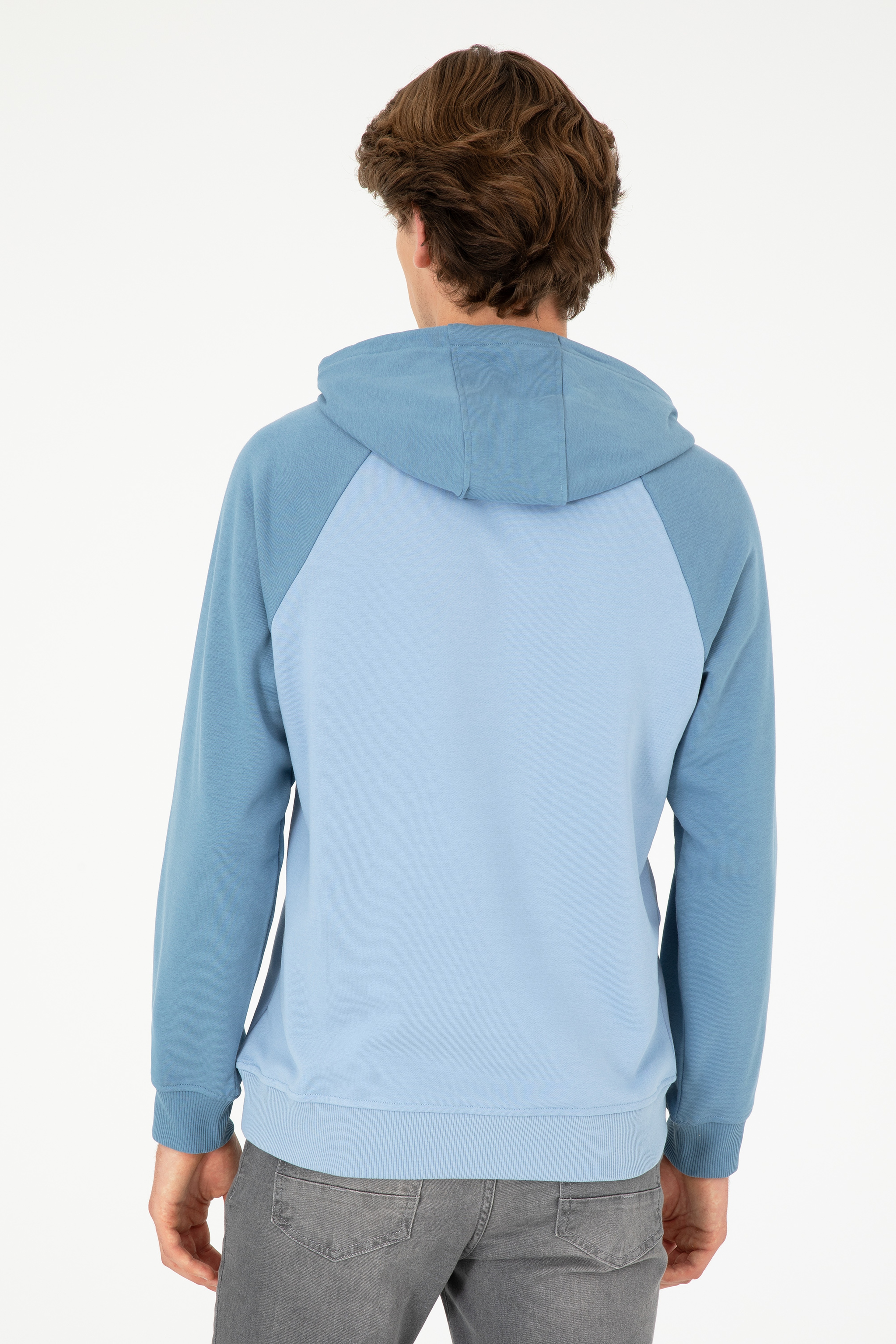 Erkek Açık Mavi Sweatshirt - Image 5