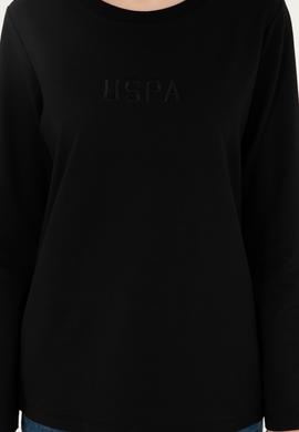 Kadın Siyah Bisiklet Yaka Sweatshirt - 50294752013