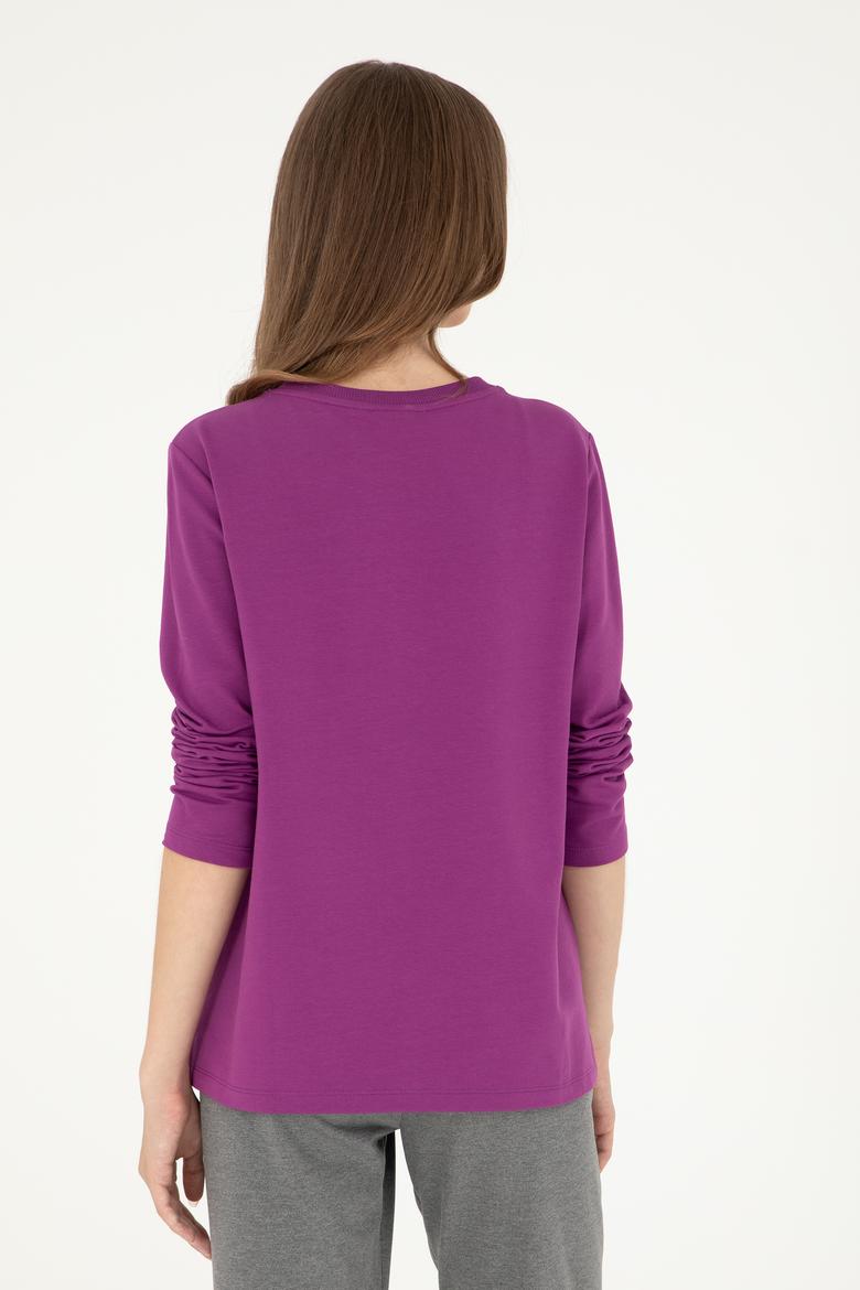 Kadın Menekşe Bisiklet Yaka Sweatshirt - 50294752036