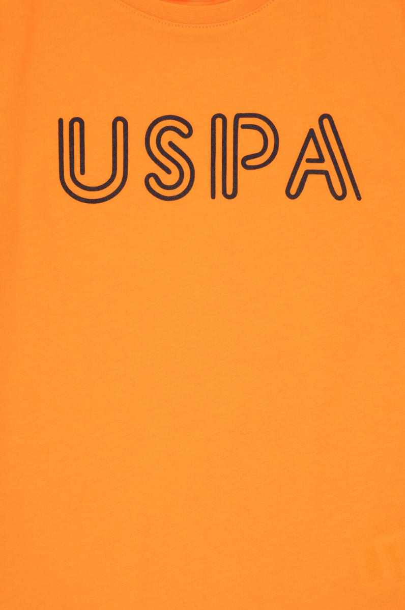 Erkek Çocuk Turuncu Basic Bisiklet Yaka Tişört